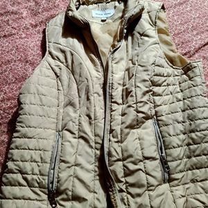 Black Velvet Large Puff Vest Khaki